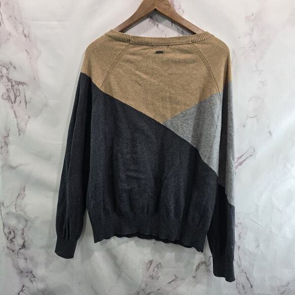 Prana Sweater Womens Medium Gray Lightweight Organic Cotton Chevron - Picture 9 of 12